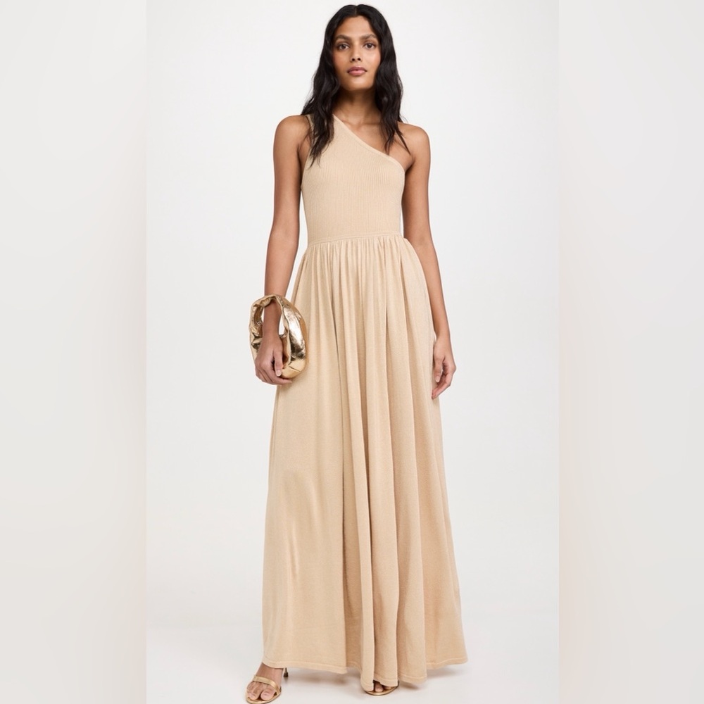 Zimmermann Crush Metallic Asymmetric Maxi Dress